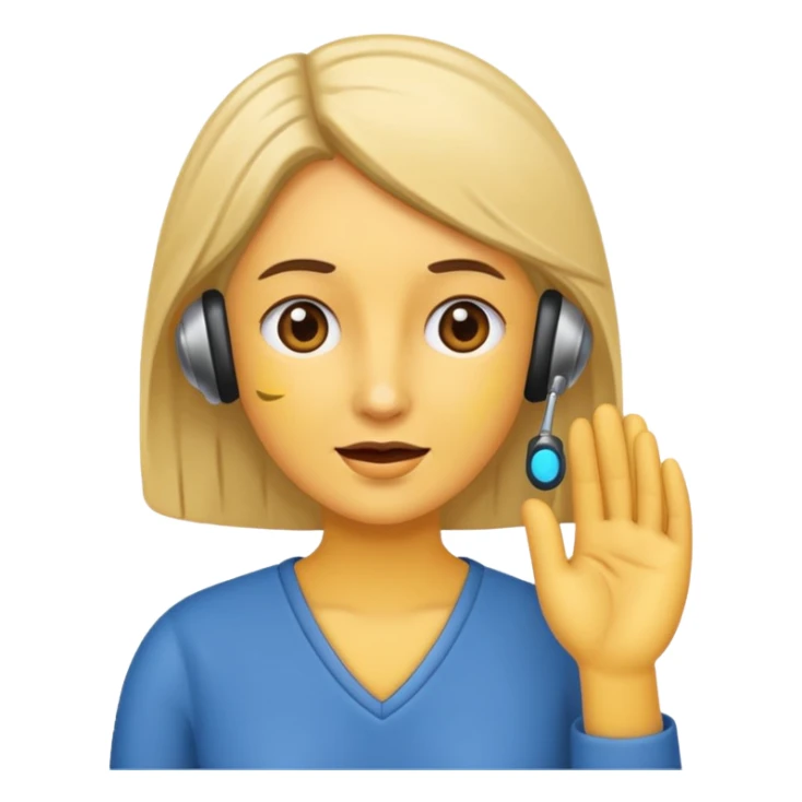 woman with hearing impairment sticker