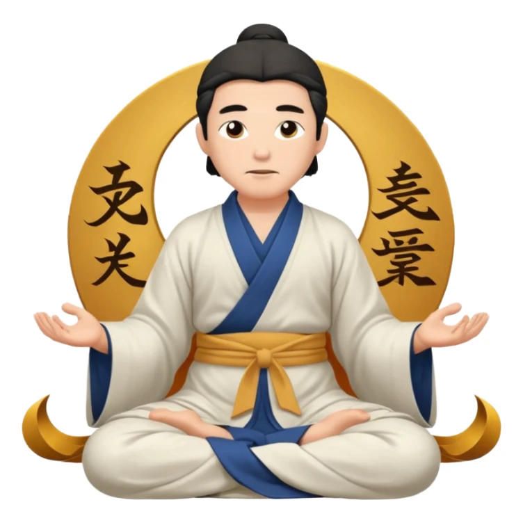 Taoist master is meditation  sticker