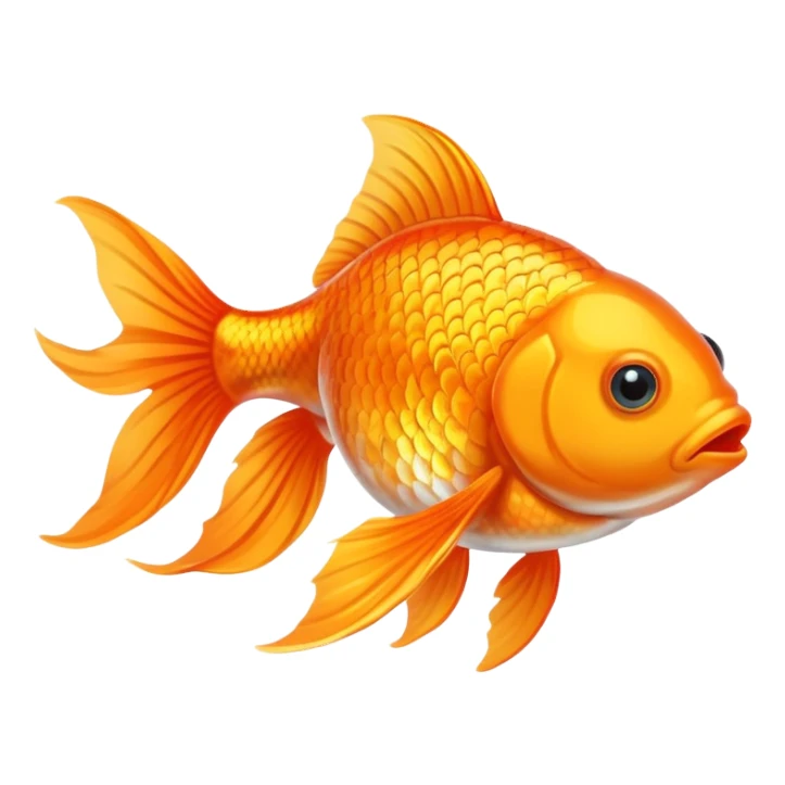 Goldfish with orange body and flowing tail sticker