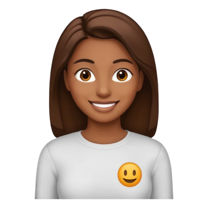 create an emoji, brown long sleeves, for women, now human sticker