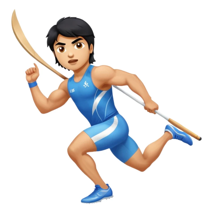 Neeraj Chopra throwing javelin, Indian Olympic gold medalist athlete in action sticker