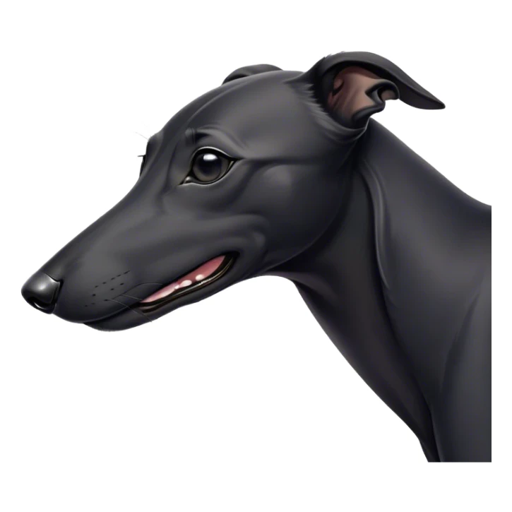 Meme-Worthy Cute Sleeping Black Greyhound Portrait Emoji, Head resting peacefully with a contented smile, showcasing a delightfully slender build and a luxuriously smooth black Fur, eyes shut in a serene nap, Simplified yet hilariously adorable features, highly detailed, glowing with a soft, drowsy light, high shine, relaxed and utterly lovable, stylized with an air of playful laziness, bright and heartwarming, soft glowing outline, capturing the essence of a comically sleepy racer, so meme-worthy it feels like it could instantly become the next viral sensation of adorable slumber! sticker