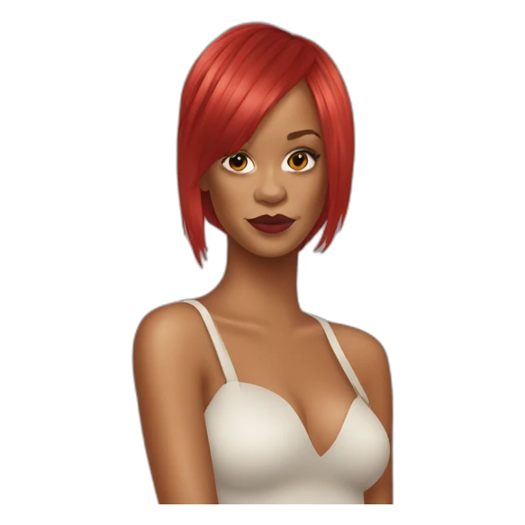 rihanna red hair sticker