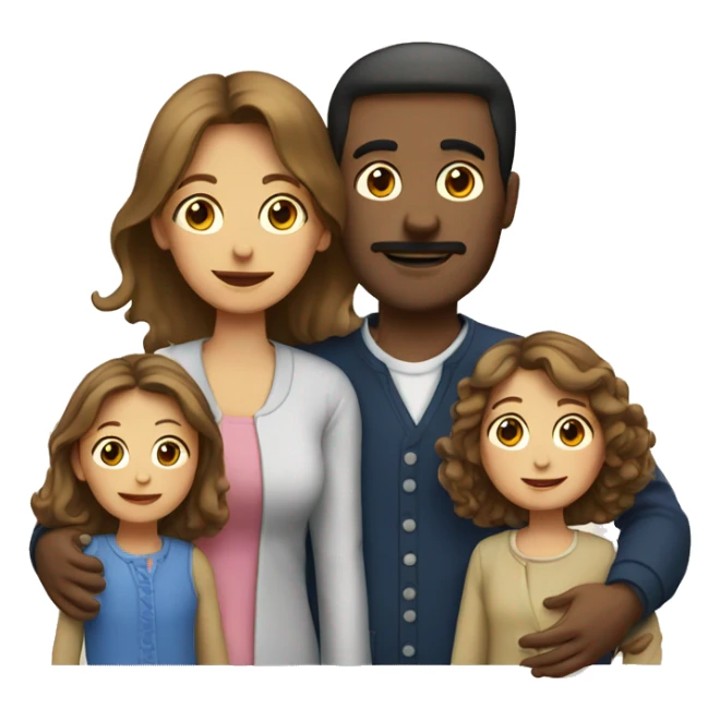 french family with 2 parents and 2 children sticker