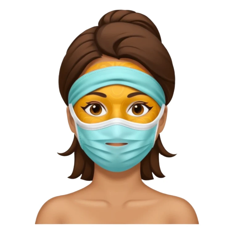 Lady with face mask spa beauty full face relaxing sticker