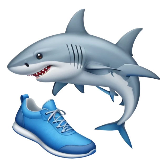 Un tiburón. Con zapatos azules sticker