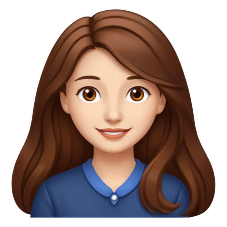  lady with long brown hair sticker