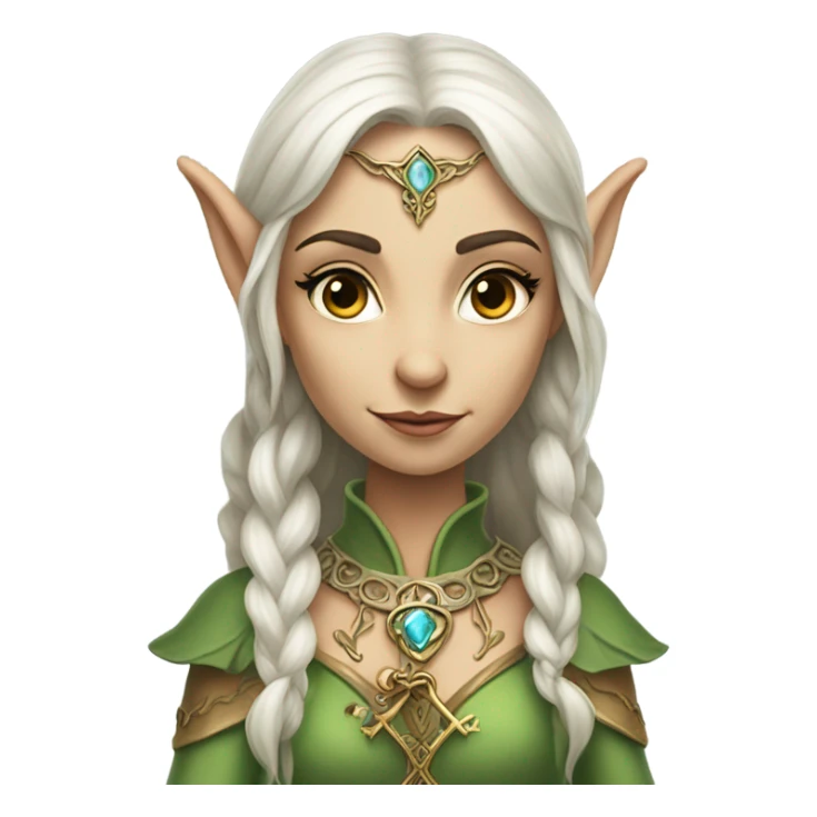 an elf woman login holding a big key sticker