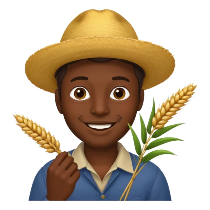 Campechano con una ramita de trigo en la boca sticker