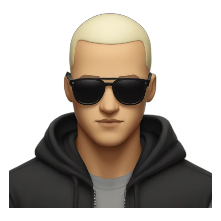 DJ Snake serious attitude front view wearing a BLACK hoodie showing a punch hand sticker