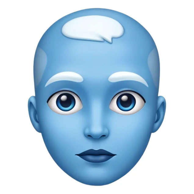 Blue face sticker