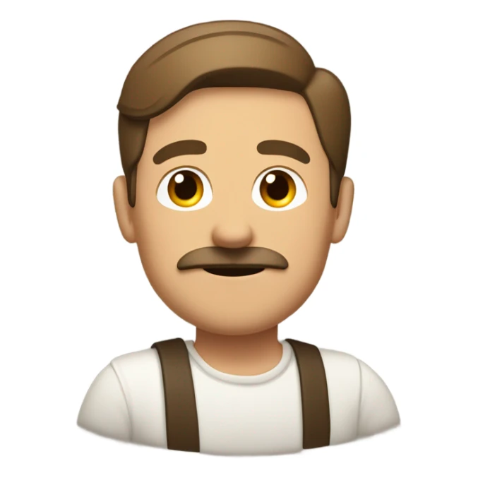 German with little mustache flat brown side part and hand in the air sticker