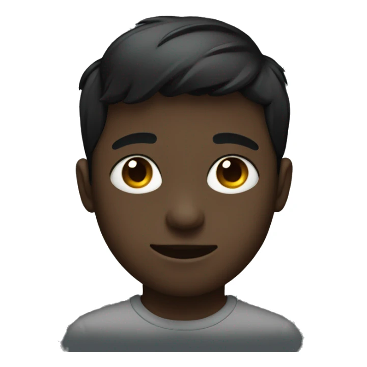 Boy with lifted eyes wearing black sticker