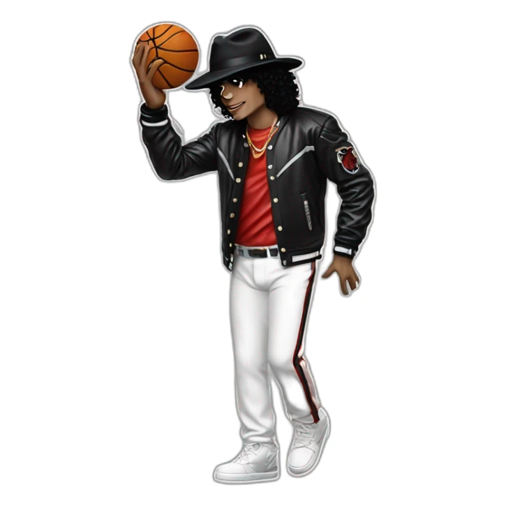Micheal Jackson qui serre la main de micheal jordan sticker