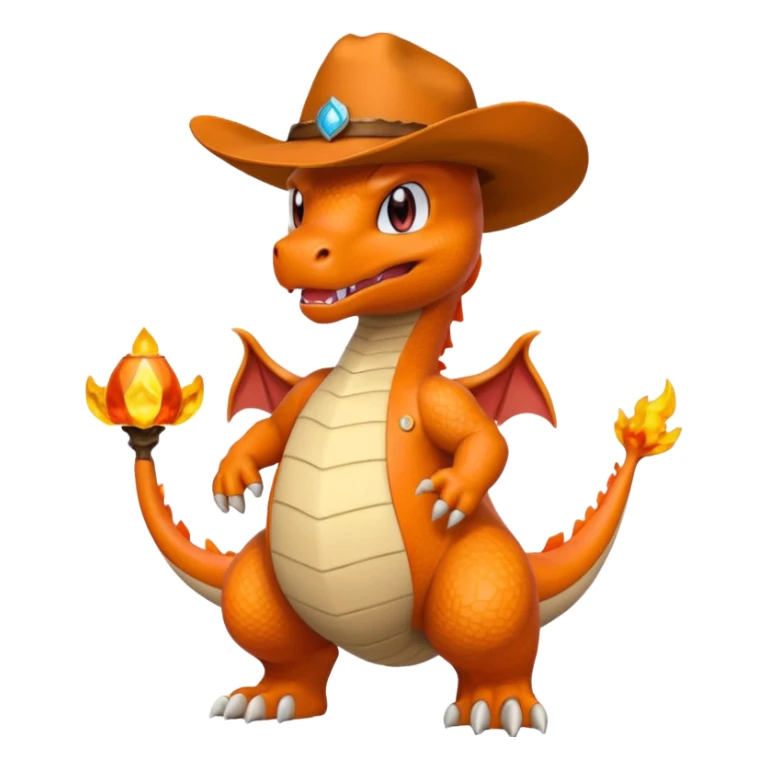 Charizard con sombrero baquero sticker