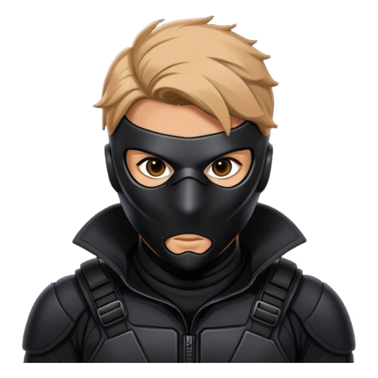 A masked assassin in a black tactical suit sticker