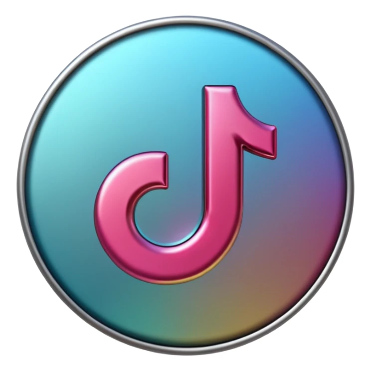 Realistic, 3D, Tiktok logo sticker