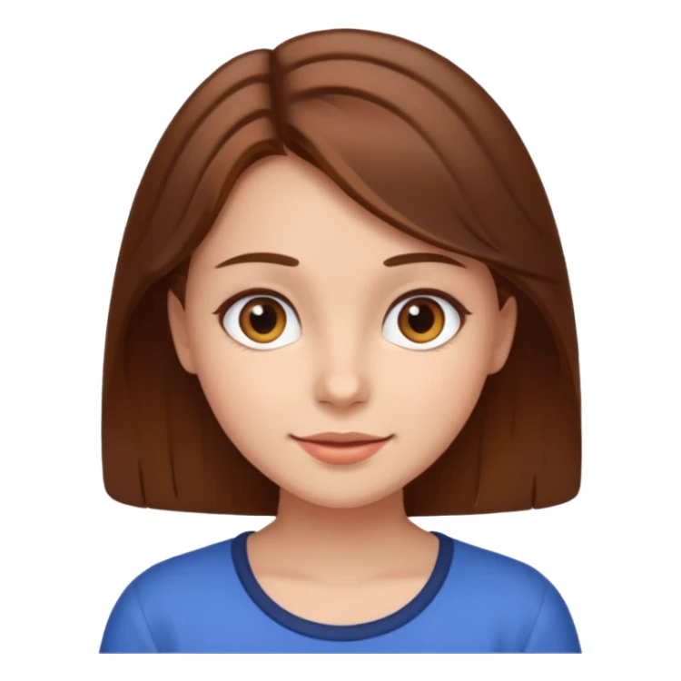 girl with brown hair, friendly expression sticker