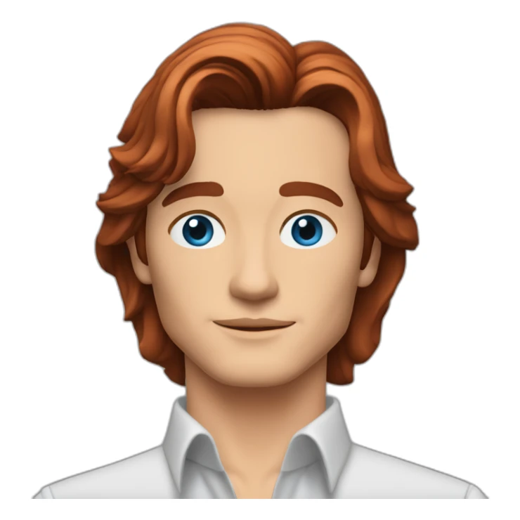 Alain delon young blue eyes neat parted red hair software engineer sticker