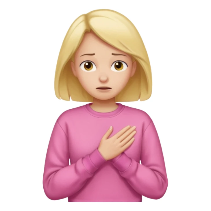 woman who is cold wearring a pink sweat sticker