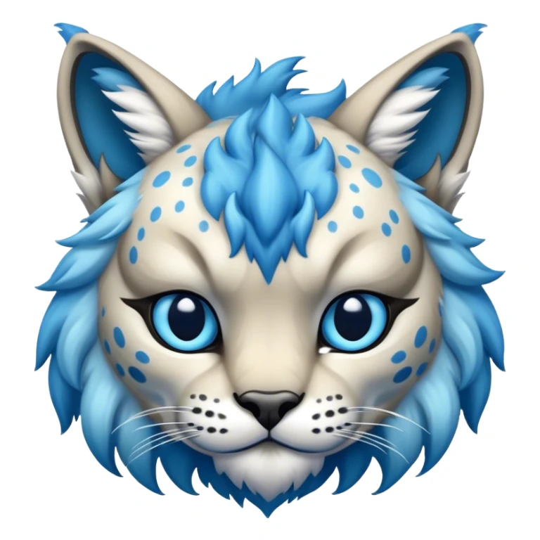 A blue fantasy-lynx-fakemon-creature-hybrid sticker