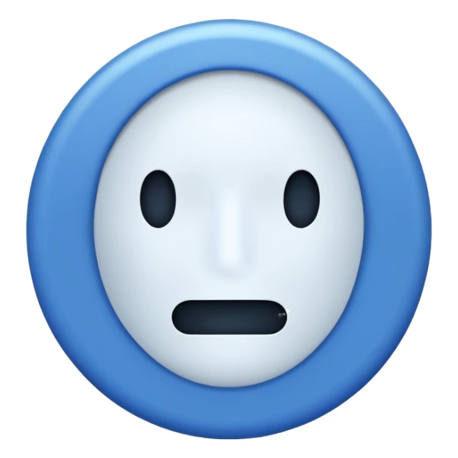 Blue circle with irregularities on it on it is boundaries and it should have a white tick no face sticker