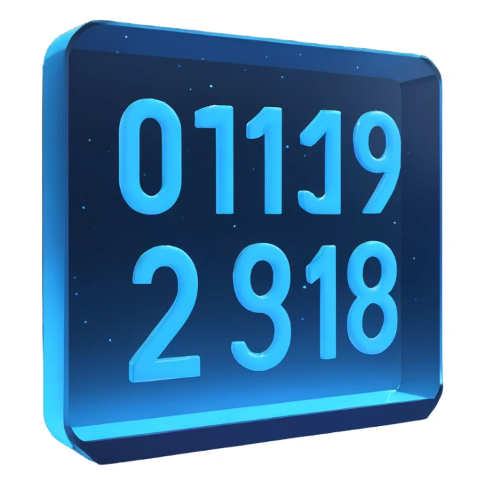 3D calendar, futuristic, glassy material, glowing date numbers, floating in space sticker