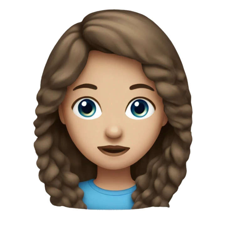brown hair blue eye girl sticker