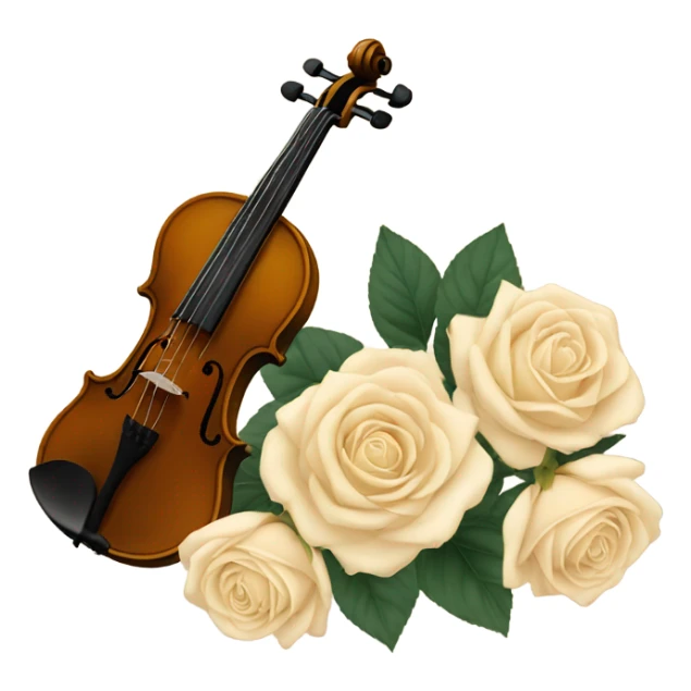 vintage violin and beige roses sticker
