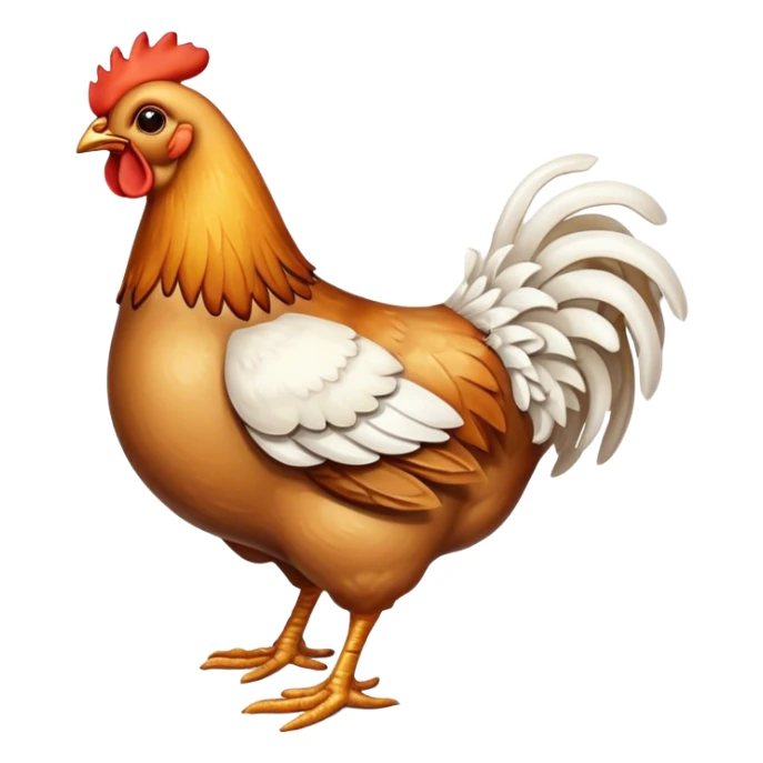 Roasted chicken  from the oven with white poultry frills decoration on its feet sticker