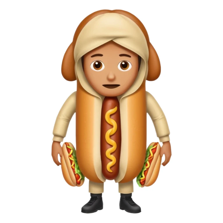 Person in hotdog costume saying “I don’t know” sticker