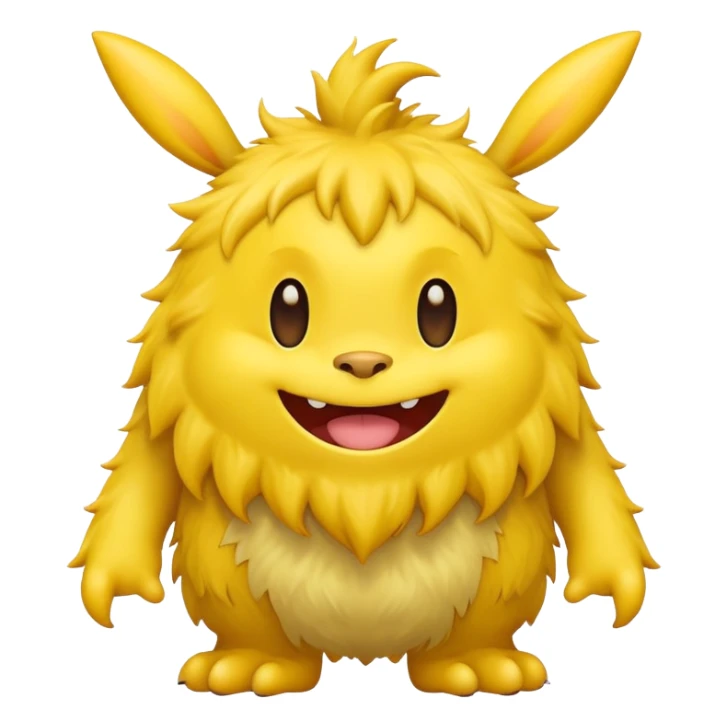 yellow happy little labubu monster  sticker