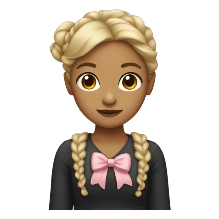 girl with bow and light skin sticker