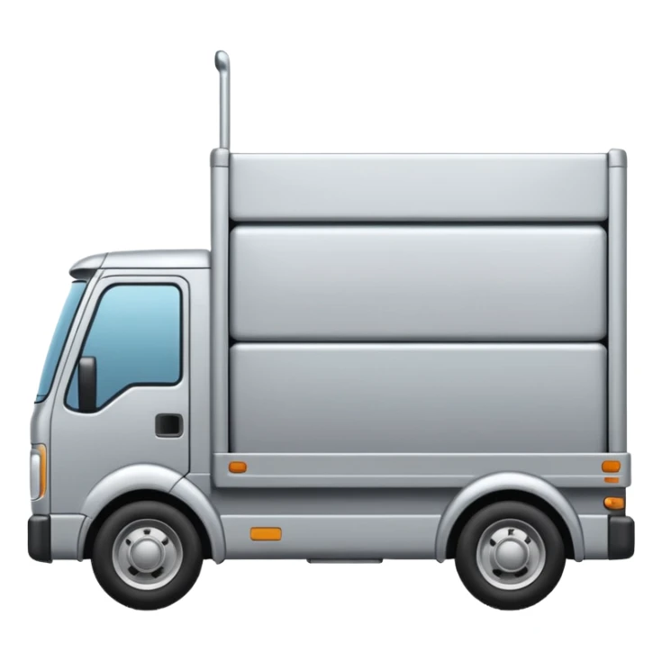 emoji of delivery truck with empty open cargo area sticker