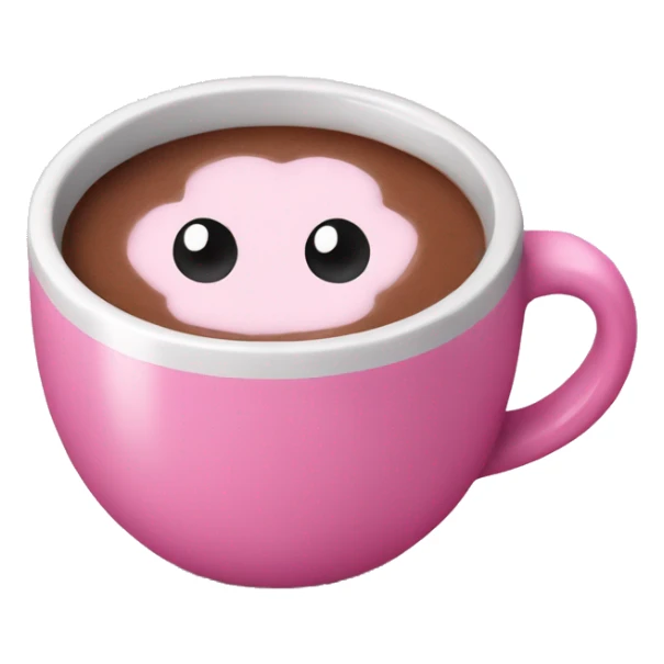 Pink mug of hot chocolate  sticker