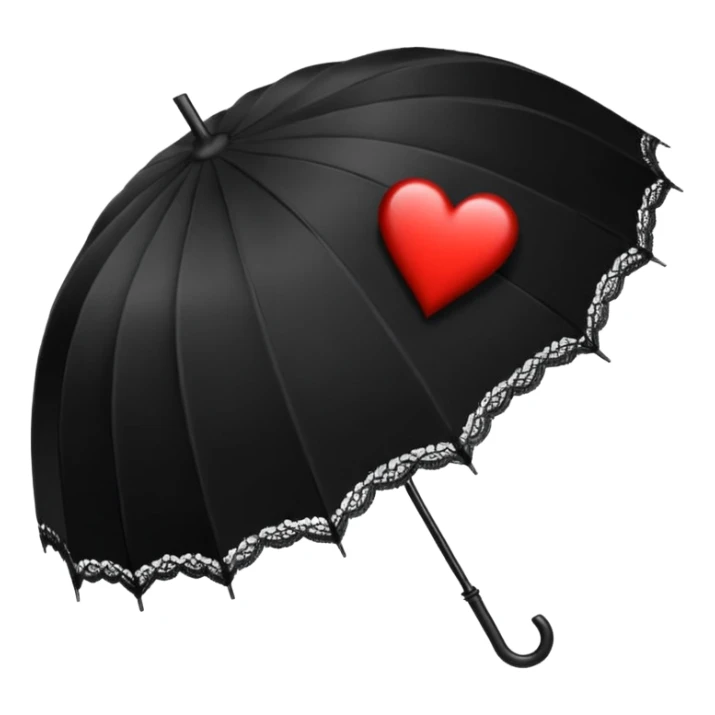 goth heart with a black lace umbrella sticker