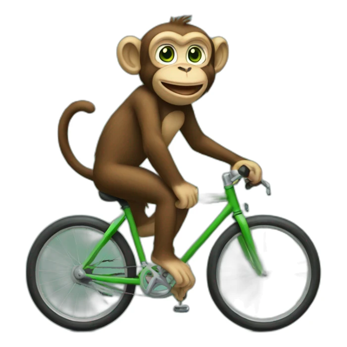 Monkey with green eyes on bike sticker