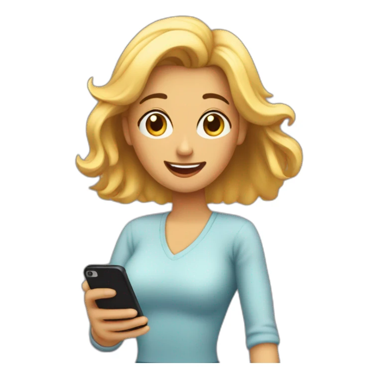 hermosa mujer hablando por celular sticker