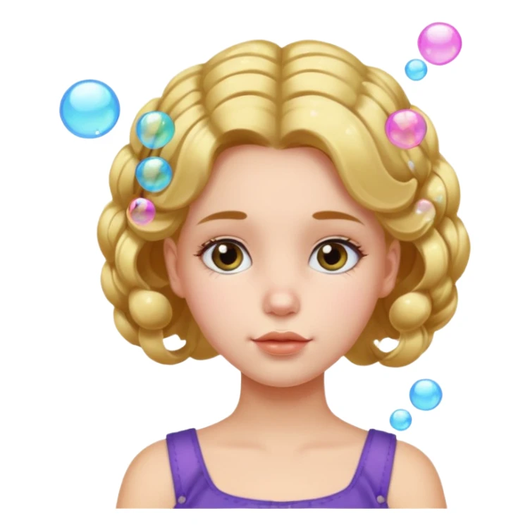 Girls with bubbles on te hair sticker