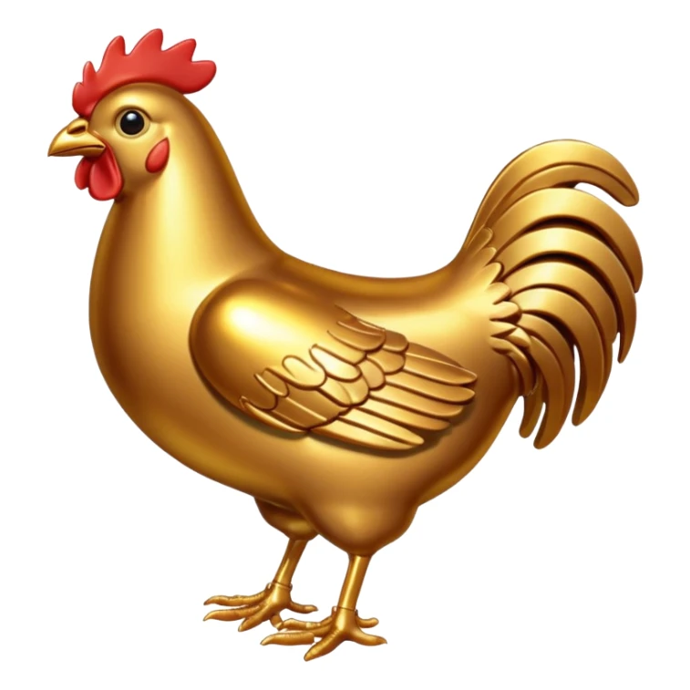gold metal chicken sticker