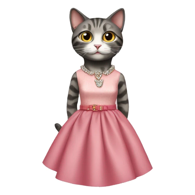 cat in a dress wearing prada sticker