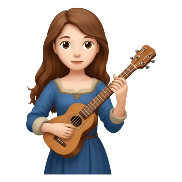 medieval female poet with ukulele sticker
