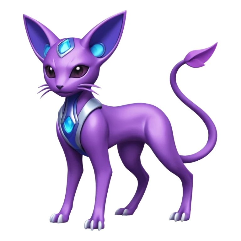 Futuristic Modern Miraidon-Genesect-Espeon-Mewtwo-Fakémon-hybrid-creature (full body)  sticker