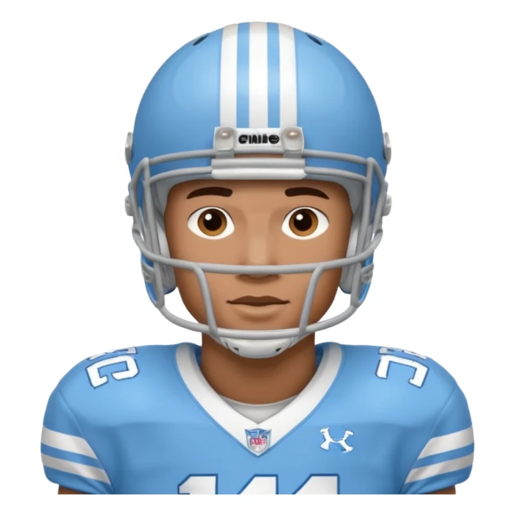College football player in  Carolina Blue color  sticker