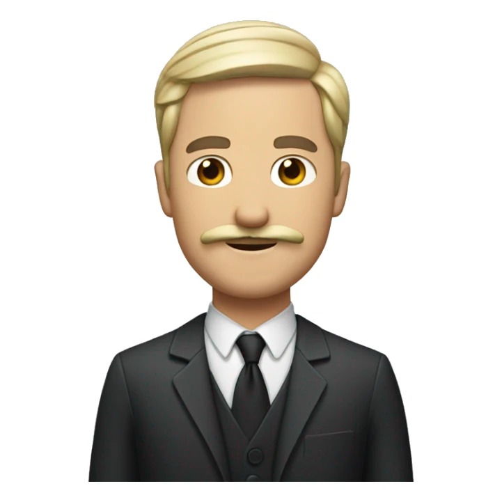 wite man with shortcut hair and mustache sticker