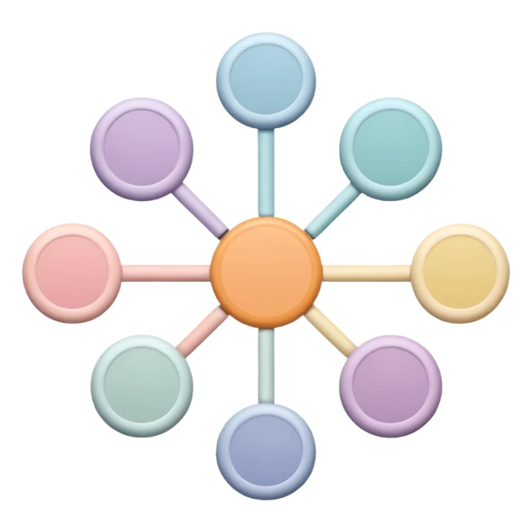 Can you create a picture for an AI LLM model router showing it as a hub connecting different LLMs? Make it pastel colored and abstract. Can you make it look more professional?
 sticker