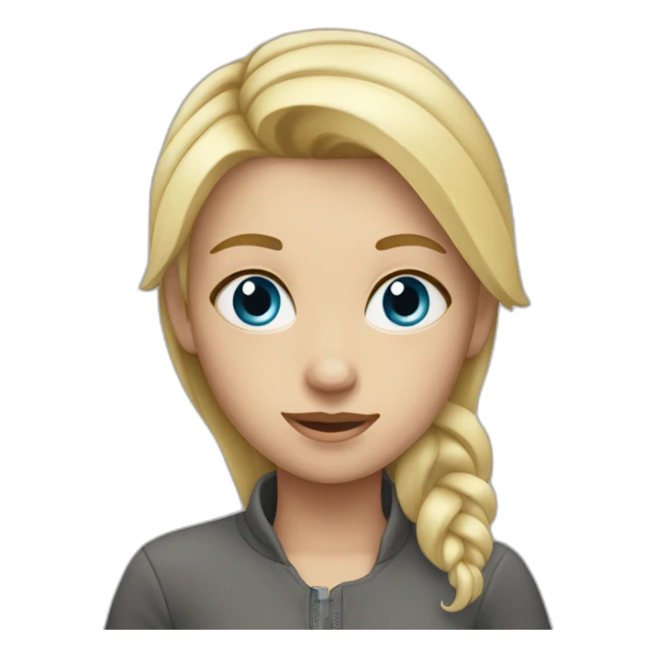 A girl with blonde hair and big gray-blue eyes sticker