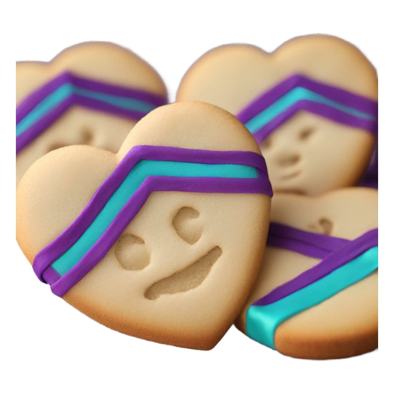 Purple teal Suicide awareness ribbon on heart cookie sticker