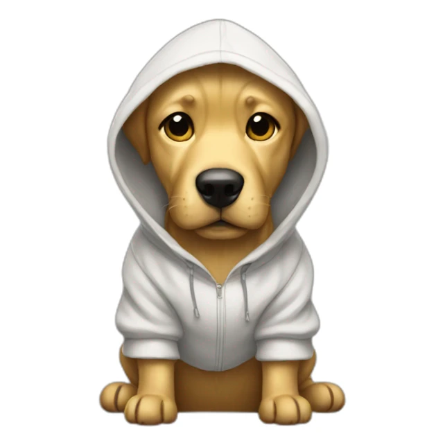 Golden Dog wearing a hoodie sticker
