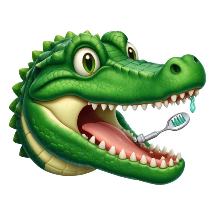 an alligator opening its mouth in a dentist's office sticker